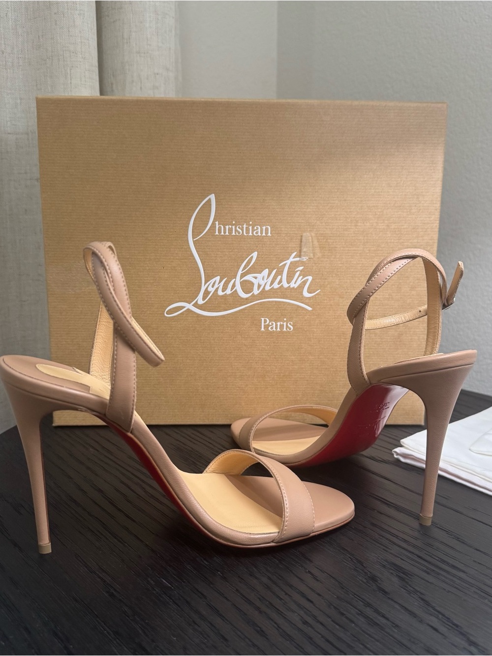Christian Louboutin Loubigirl 100 Sandals Leather Nude 36.5 - Picture 5 of 9